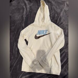 Nike Light Cream Hoodie with Blue Logo